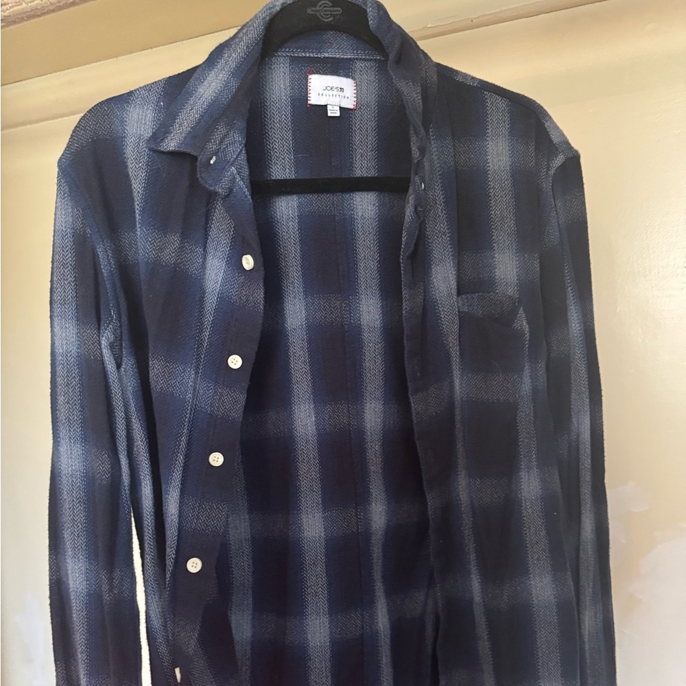 J. Crew Navy and White Plaid Shirt